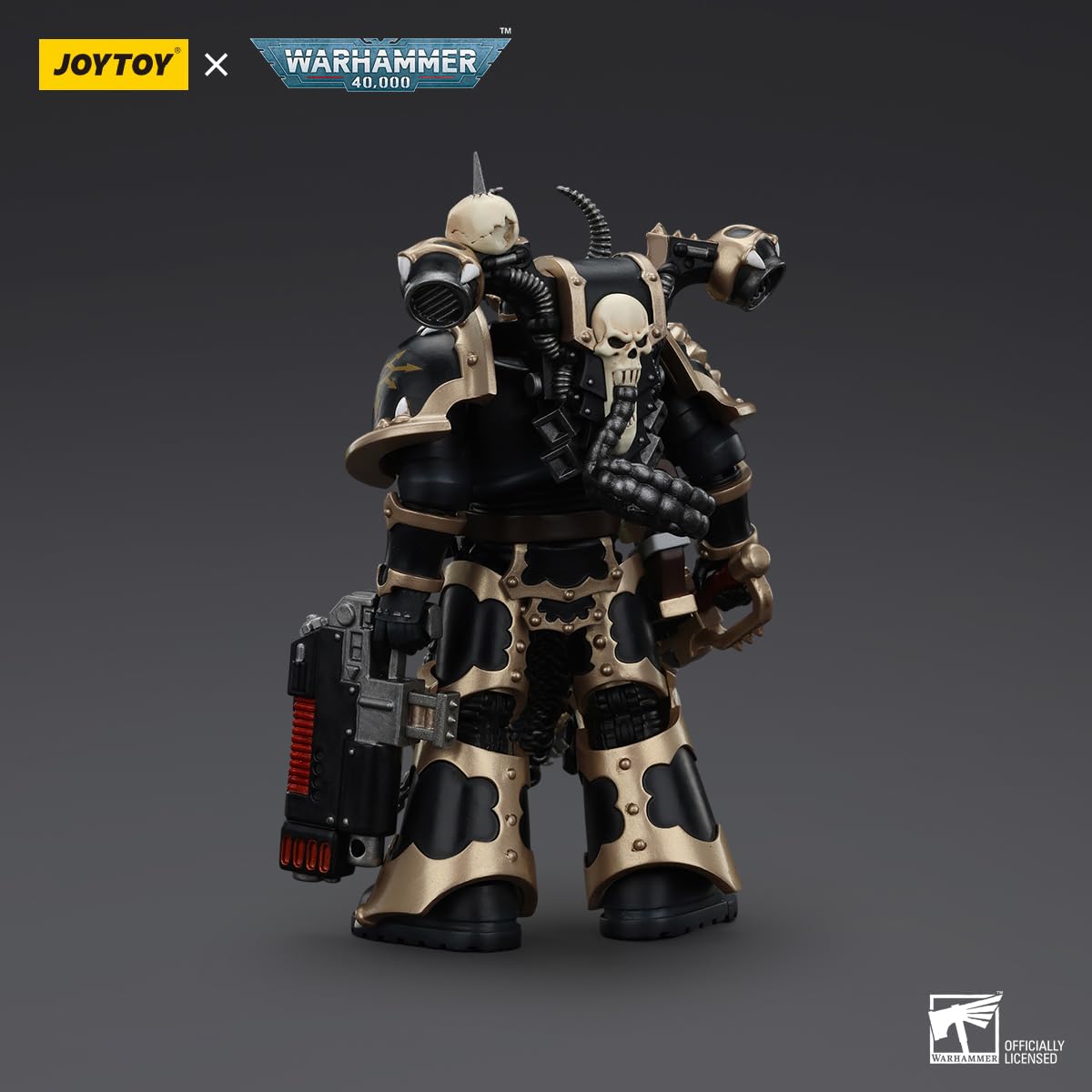 malt-inspiredISE JOYTOY 1/18 Action Figures - Warhammer 40 000 Chaos Space Marines Black Legion Chosen with Combi-melta and chaindecorative replica blade- 5 Classic Character Collectible Age 15 and Above