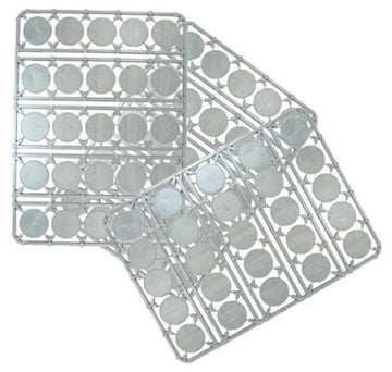 Warlord Games 75 x 25mm Round Lipped Plastic Bases for Tabletop Miniatures - Grey