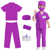 Mizzuco Doctor Costume For Kids,Toddler Nurse Scrubs Halloween Dress Up Cosplay For Boys Girls 3-12 Years (Purple, Xxl-150Cm/8-9
