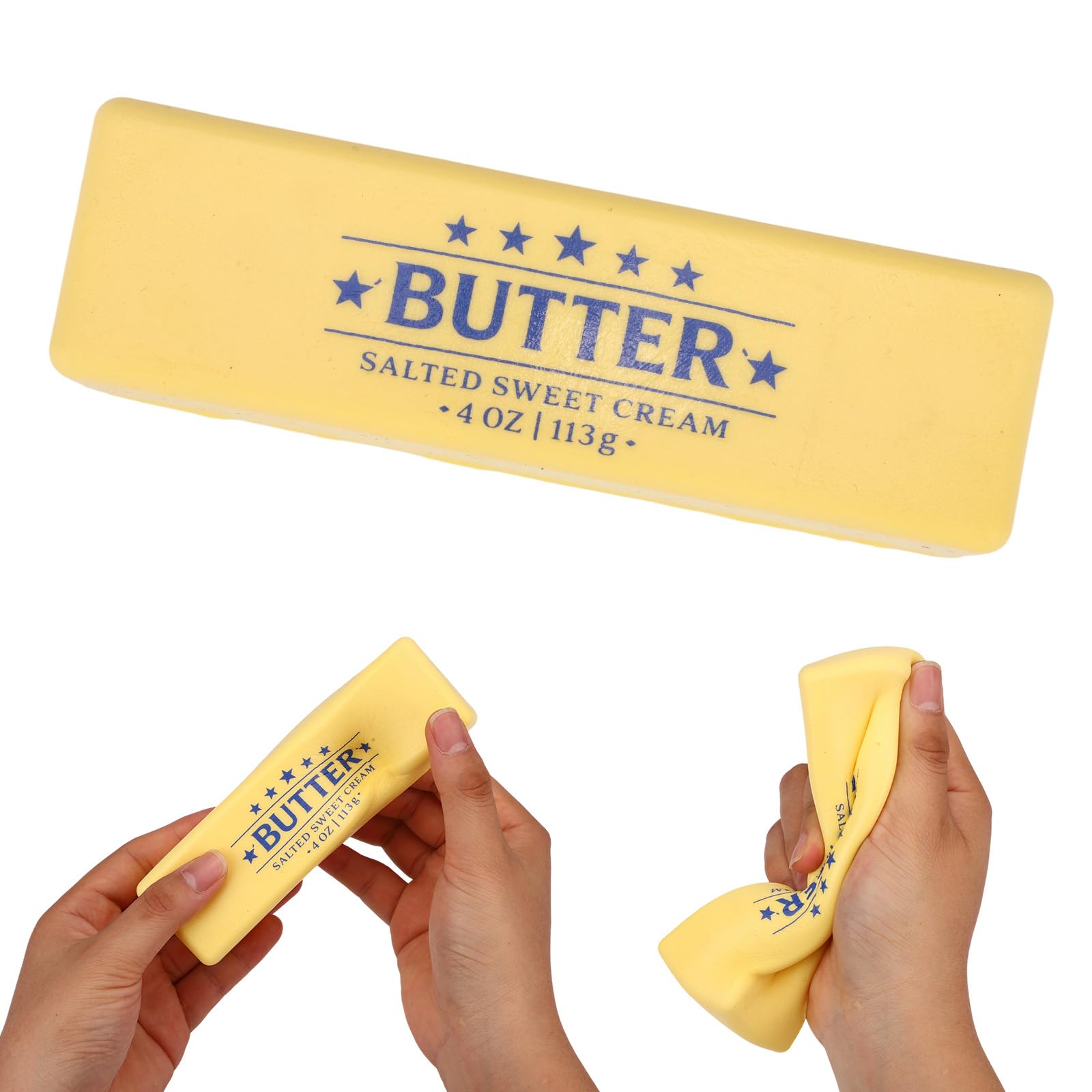 Squeeze Butter Toy, PU Material Butter Slow Rising Squishy Toys Squeeze Food Gadget for Adults Office or School Calming Down (Ye