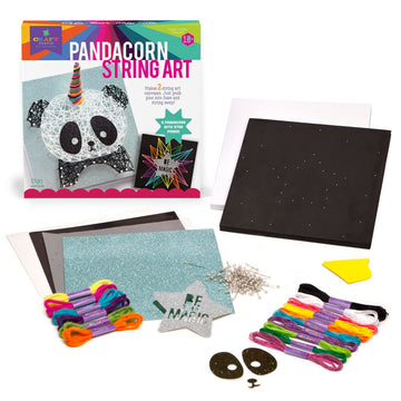 Craft-tastic - String Art - Craft Kit Makes 2 Large String Art Canvases - Pandacorn Edition