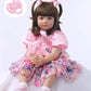 Icradle Cute 24 Inch 60 Cm Reborn Baby Doll Long Hair Girl Doll Soft Silicone Baby Real Life Baby Toddler Doll Toy For Ages 3+ (F)