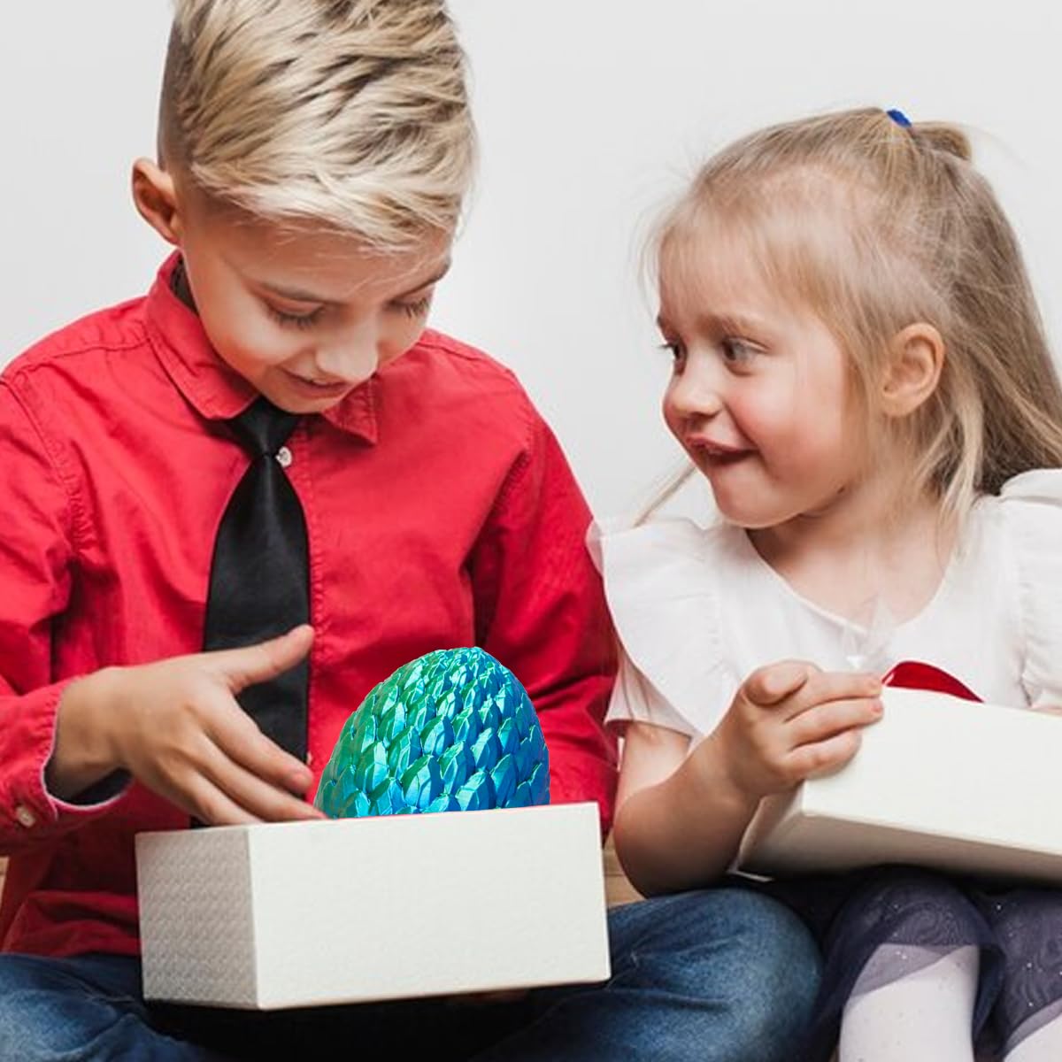 ACTICO 3D Printed Dragon Egg, Dragon Eggs with Dragon Inside, Articulated Crystal Dragon Fidget Toy, Dinosaur Eggs Toy, Fidget D