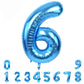 Toniful 40 Inch Blue Large Numbers Balloon 0-9 Birthday Party Decorations,Foil Mylar Big Number 6 Balloon Digital 6 For Birthday