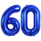 TONIFUL 40 Inch Large Navy Blue Number 60 Balloons Giant Digital 60 Helium Balloons, Foil Mylar Big Number Balloons for 60th Bir