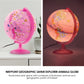 Waypoint Geographic Safari Explorer Animals Globe, World Globe, 10” Illuminated Desktop Globe With Physical Earth And 100S Of Illustrated Animals, Pink