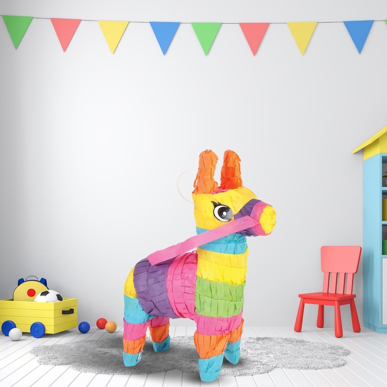 The Dreidel Company Mini Donkey Pinatas, Little Rainbow Donkey Pinatas for Birthday, Cinco De Mayo, Fiestas Decorations Party Fa