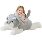 Ikasa Giant Schnauzer Dog Stuffed Animal Plush Toy,Big Large Jumbo Soft Toys,30'' Cute Huge Size Fluffy Plushy Fat Plushie,Gifts