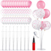 VioraWhite 8 Set Balloon Stands Kits, Sticks Holder with Base and Balloon for Table Centerpieces Party Decoration for Birthday B