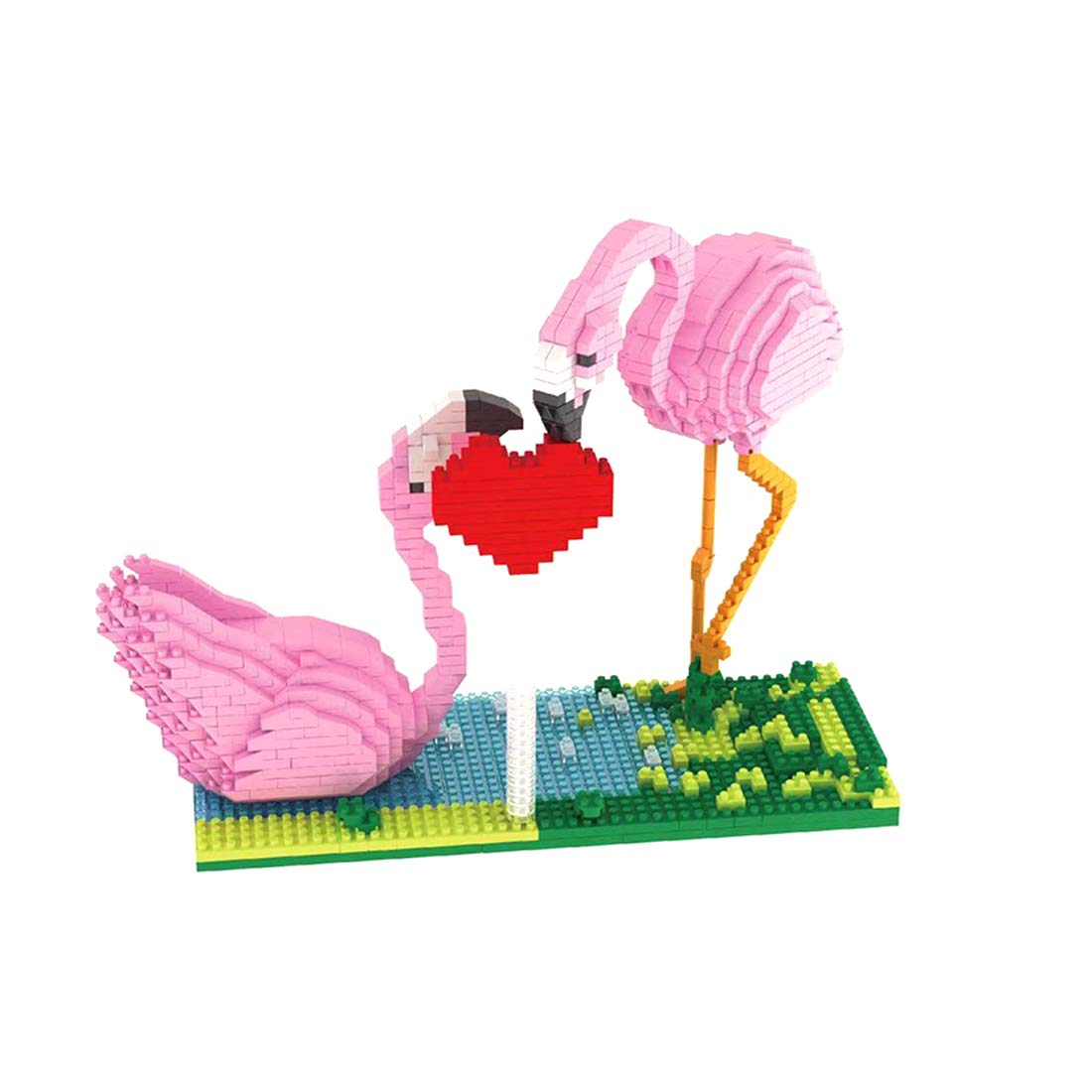 Larcele Micro Building Blocks Mini Building Toy Bricks,1500 Pieces Kljm-02 (Flamingo)