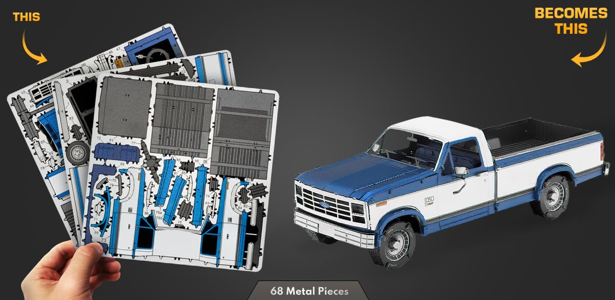 Metal Earth 1982 Ford F-150 Truck 3D Metal Model Kit - Small, Metal, Model ME1004