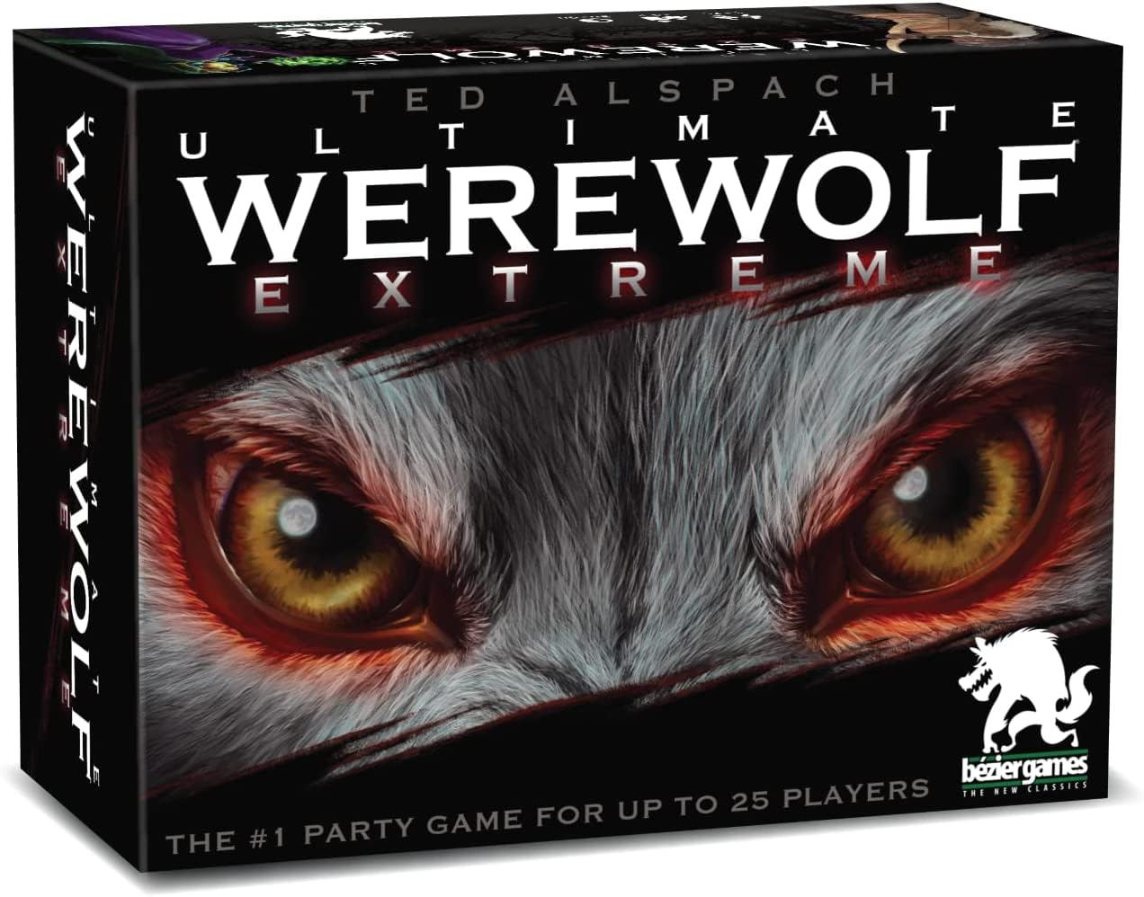 Bezier Games Ultimate Werewolf Extreme Party Game for Teens & Adults, Fast-Paced Social Deduction, Black Cardboard, Model UWEXBEZ