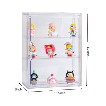 BOHOIDEE Acrylic 3-Tier Clear Display Case, Wall-Mounted Dustproof Organizer for Action Figures, Model 868-A