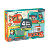 Mudpuppy 4-in-A-Box Transportation Puzzle Set, 12 Pieces, Paper, Model 9780735353855