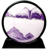 Muyan Moving Sand Art Picture Sandscapes In Motion Round Glass 3D Deep Sea Sand Art For Adult Kid Large Desktop Art Toys (Purple