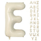 Biapian 40 Inch Letter E Balloons, Giant Cream E Foil Balloon, Big Single Alphabet A-Z Balloons, Beige Large Aluminum E Balloons