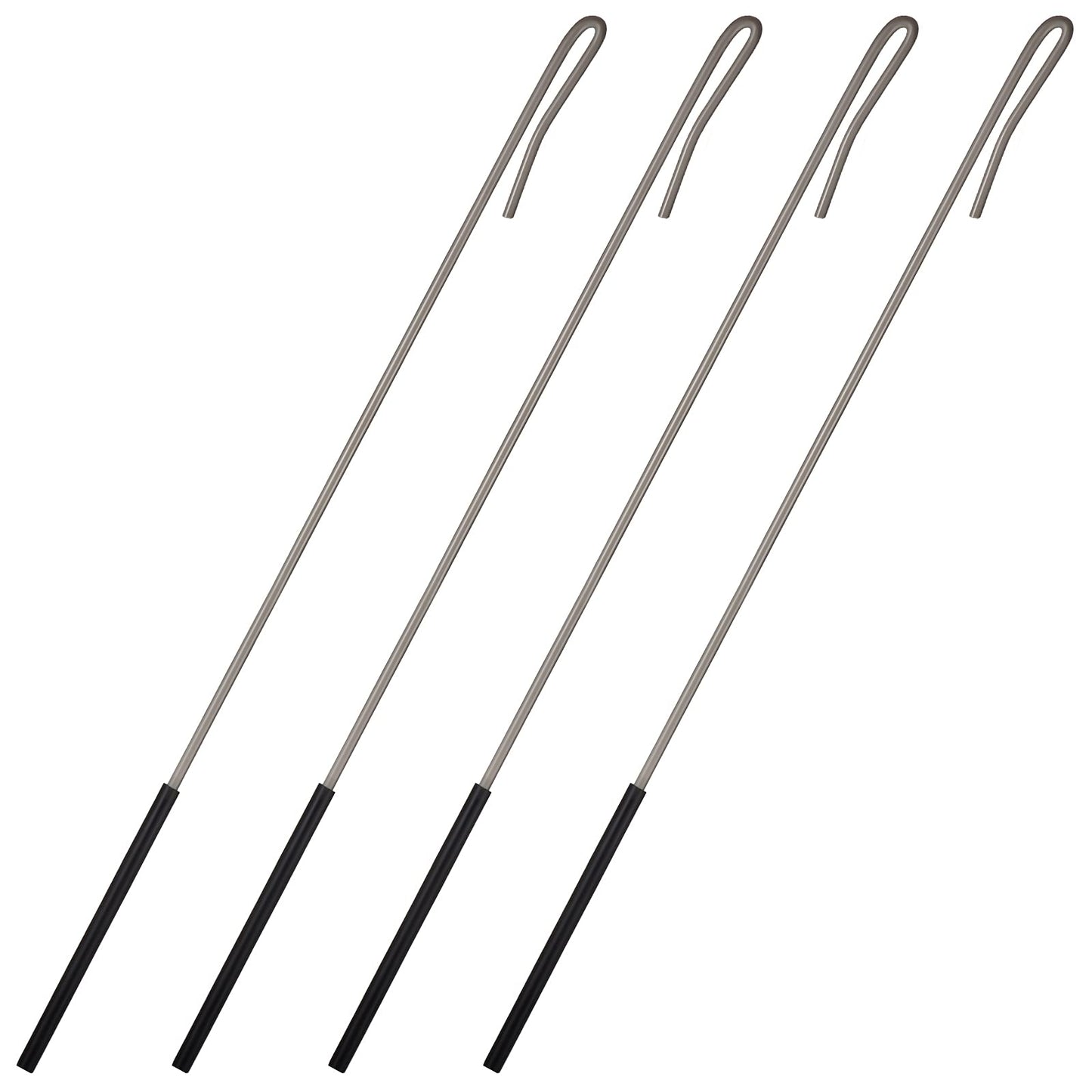 Skylety 4 Pieces Puppet Rods 15.4 Inch Metal Puppet Hand Stick Accessories Stainless Steel Arm Control Rod Rubber Sleeve for Arm