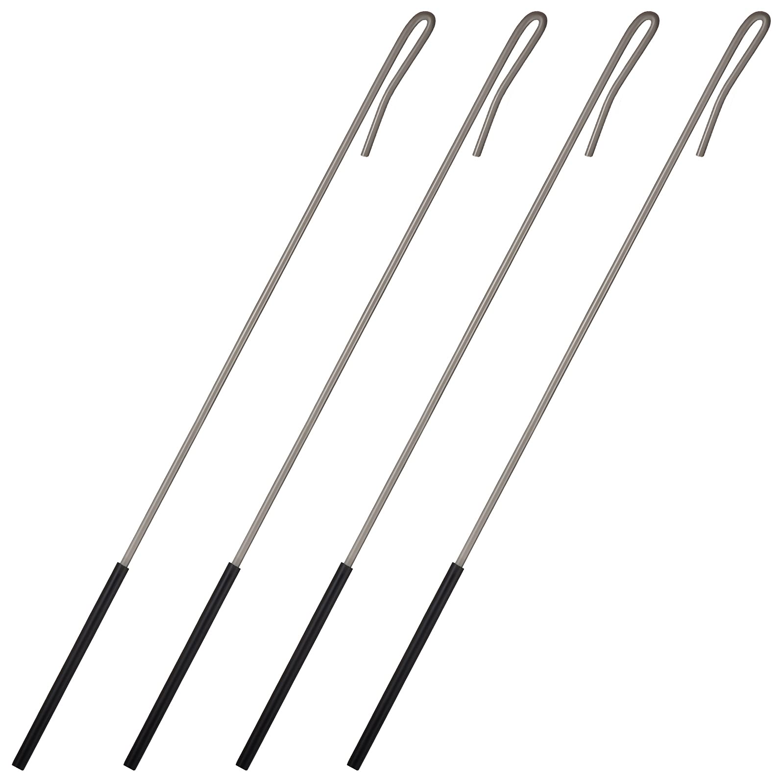 Skylety 4 Pieces Puppet Rods 15.4 Inch Metal Puppet Hand Stick Accessories Stainless Steel Arm Control Rod Rubber Sleeve for Arm