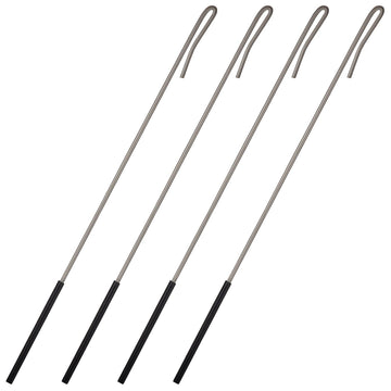 Skylety 4 Pieces Puppet Rods 15.4 Inch Metal Puppet Hand Stick Accessories Stainless Steel Arm Control Rod Rubber Sleeve for Arm
