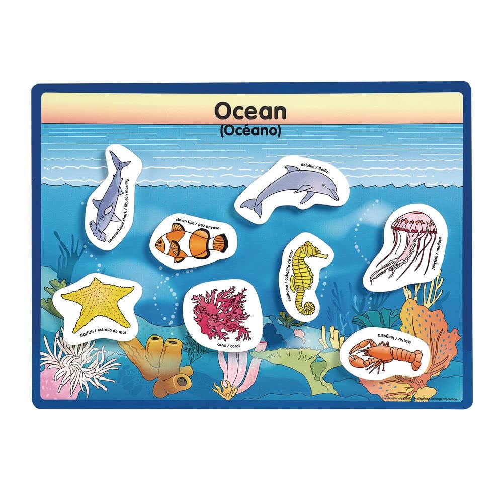 Excellerations Animals In Their Habitats 6 Puzzle Boards Learning Activity Tool For Kids (48 Pieces)