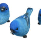 Set of 3 Bluebird Figurines, Indigo Bunting, 3 Poses, Made of Resin, 3.25  Long x 1.5 Wide x 1.75 Tall
