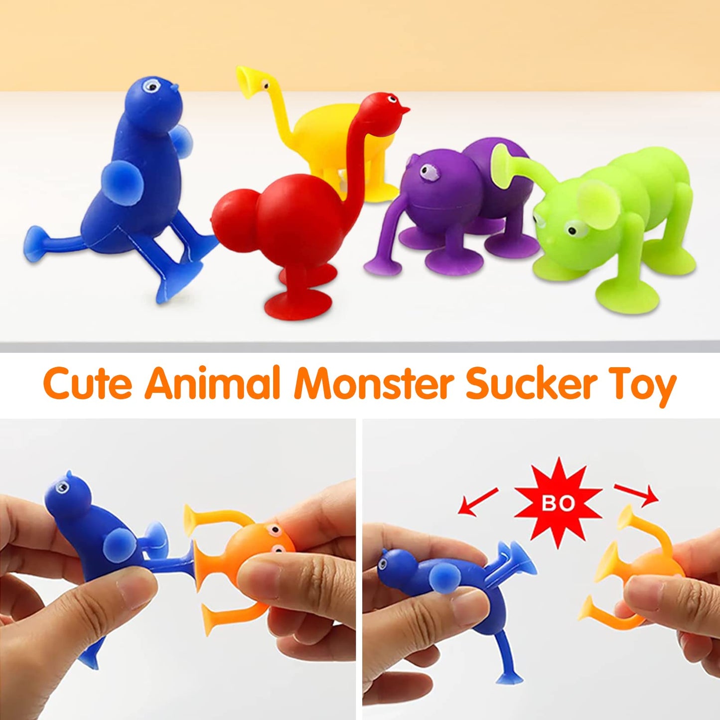 Bath Toy Set- 16 Pcs Slicone Sucker Toys For Kids, Sensory Toys For 3 4 5 6 7 Year Old Boys Girls Stress Release Toys Travel Toy