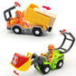 Wooden Train Cars Track Accessories Set Digger And Dump Truck Small Vehicles Magnetic Train Cars Fit For Wooden Train Track Rail