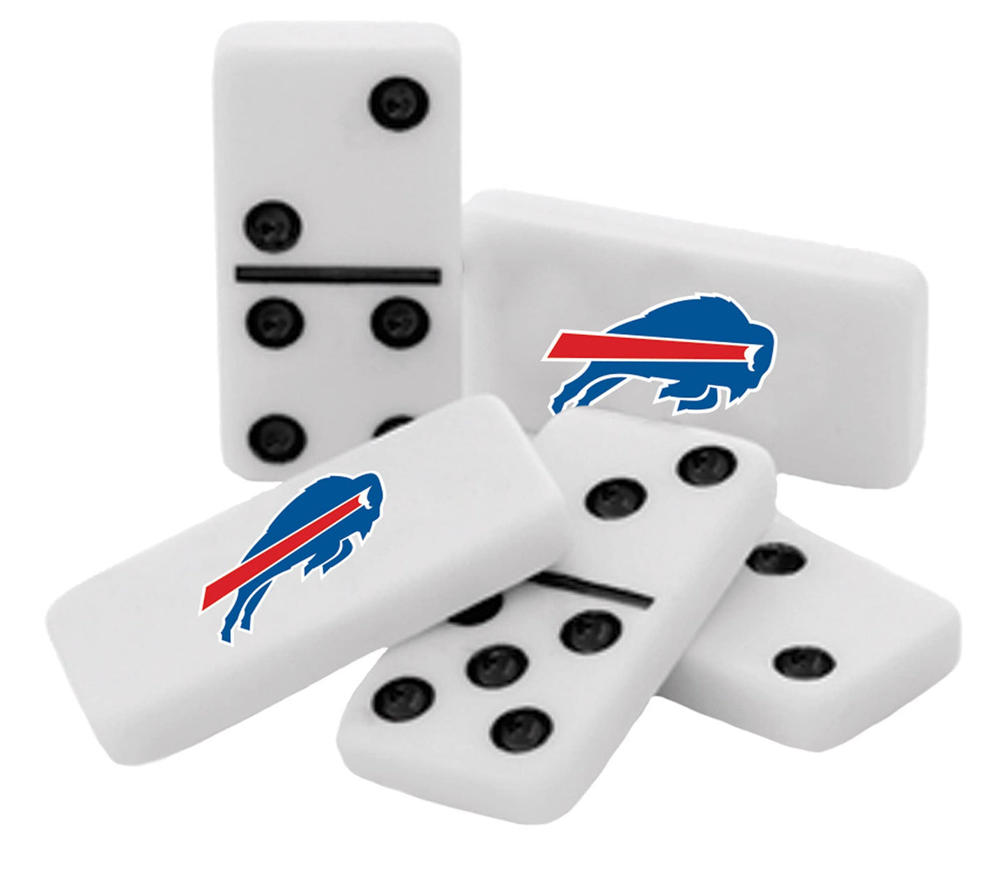 MasterPieces NFL Buffalo Bills Double Six Dominoes Game, One Size, Team Color, Model 41814, Ages 3+