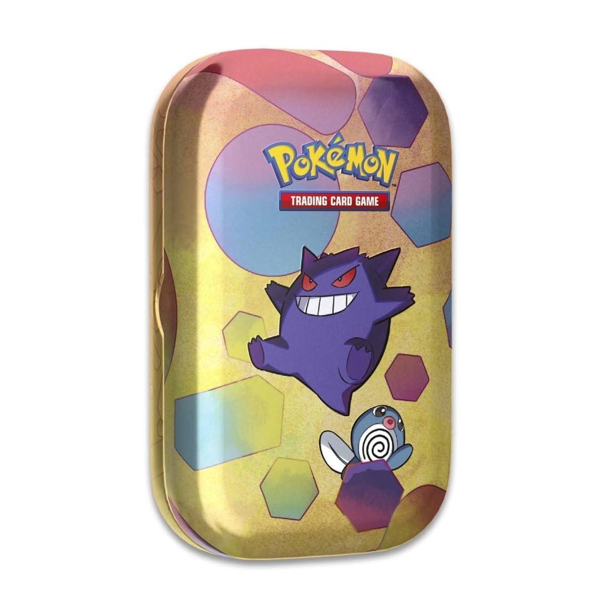 Pok  mon TCG: Scarlet & Violet-151 Mini Tin - Gengar and Poliwag (2 Booster Packs, 1 Coin & 1 Art Card)
