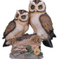 Stealstreet Polyresin Tan And Brown Owls Perched On Tree Log Figurine, 6.5'