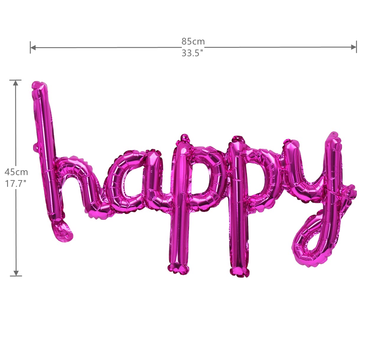 Happy Birthday Balloons Banner 16 Inch Hanging Birthday Balloons 3D Silver Foil Cursive Script Letter Balloons For Kids And Adul