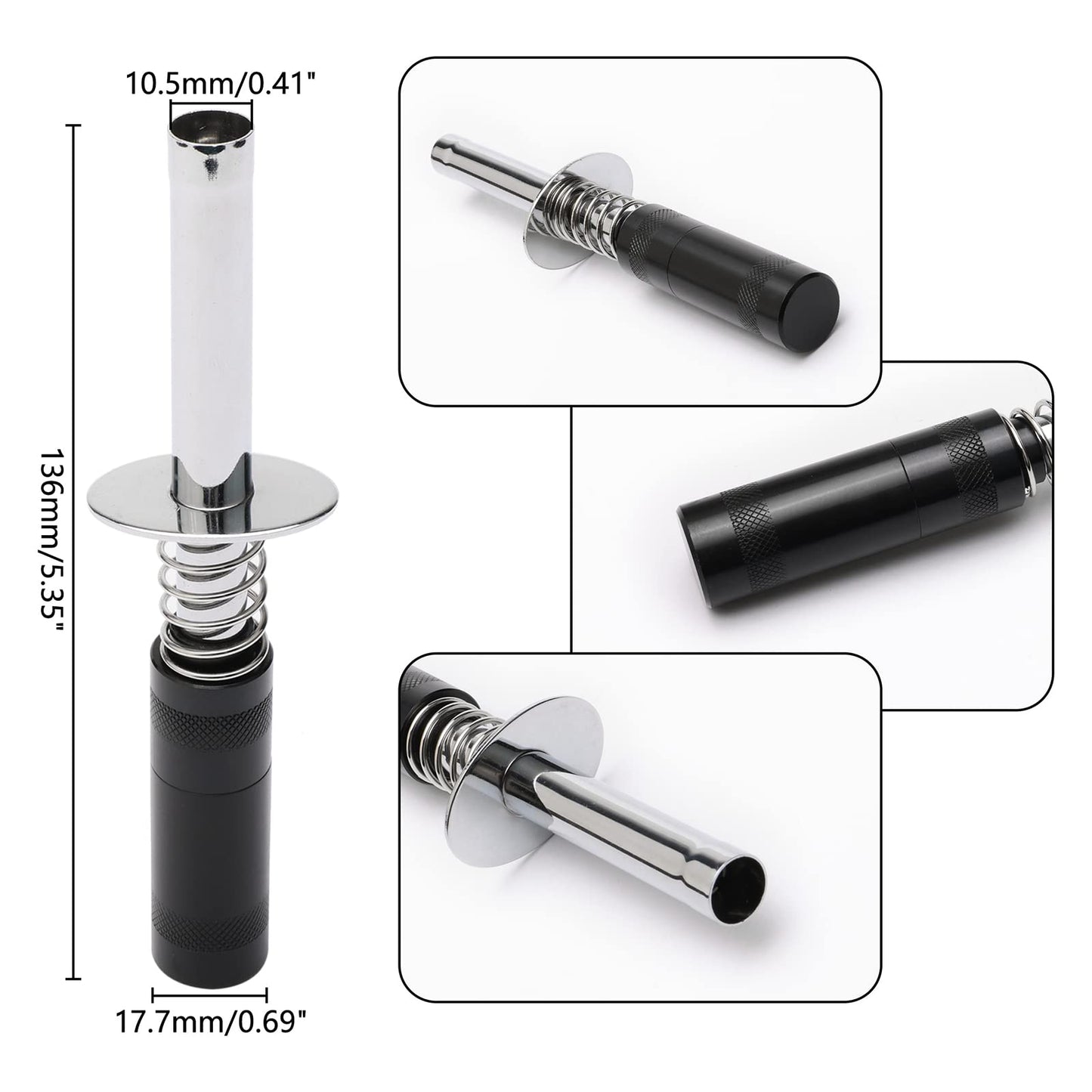 Alloy RC Glow Plug Igniter Nitro Engine Starter Support AA Batteries for RC Car Buggy Truck Plane, Black