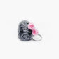 Leong Products Tik Tok Meme Sad Hamster Keychain Plush Toy With Pink Bow, Handmade Crochet Built-In Violin Sound For Soft Cute (