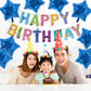 TONIFUL 30Pcs 18 Inch Large Blue Star Shape Foil Balloons Big Blue Stars Helium Mylar Ballons for Birthday Wedding Baby Shower A