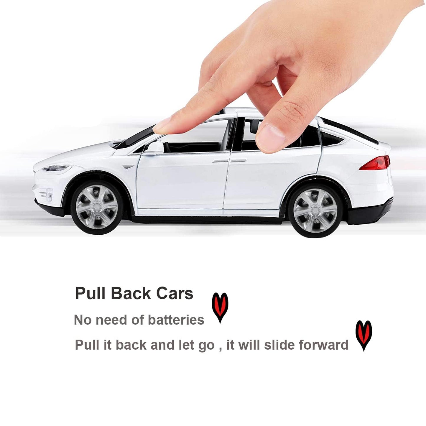 SASBSC Diecast Car 1:32 Pull Back Vehicles Alloy Model Cars Toy Cars for 4 to 12 Years Old White