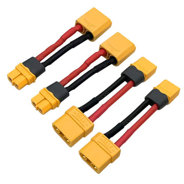 2Pairs XT60H XT60 to XT90 Female Male Adapter with 12AWG 5CM Gauge Wire RC Lipo Battery Connectors Converter Adapter