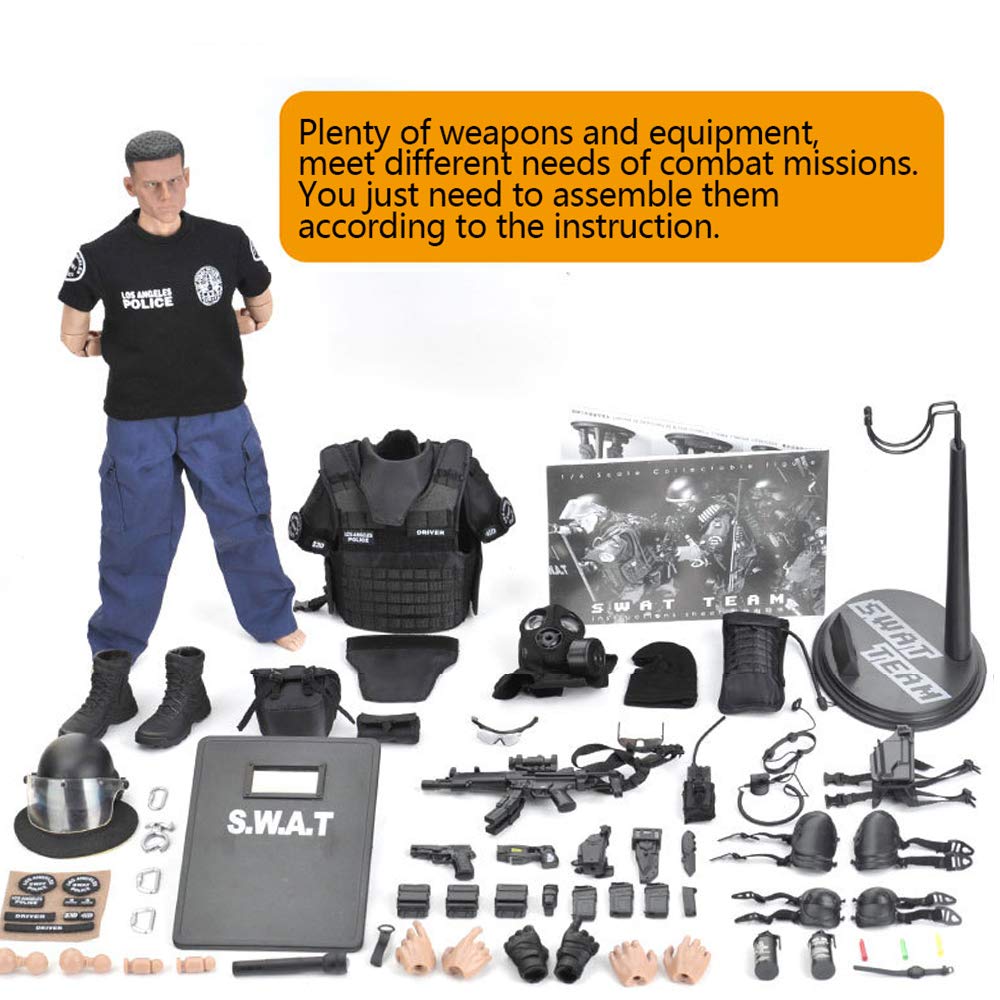 YEIBOBO ! 12 Inch Special Forces Action Figure SWAT Team - Multi-color, Plastic & Fabric Material