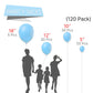 PartyWoo Light Blue Balloons Pack of 120, Matte Rubber, 18"/12"/10"/5" for Birthday or Party Decorations, Blue-Y4