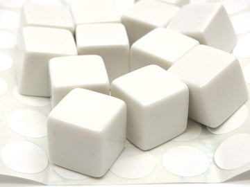 Koplow Games White D6 Blank 16Mm Dice Set With Stickers (12)
