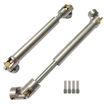 AMOGOT 2Pcs Stainless Steel Drive Shafts 112-165mm for 1/10 RC Crawler Trx4 SCX10 Wraith Axial SCX10II Capra D90 TF2 Redcat Gen7