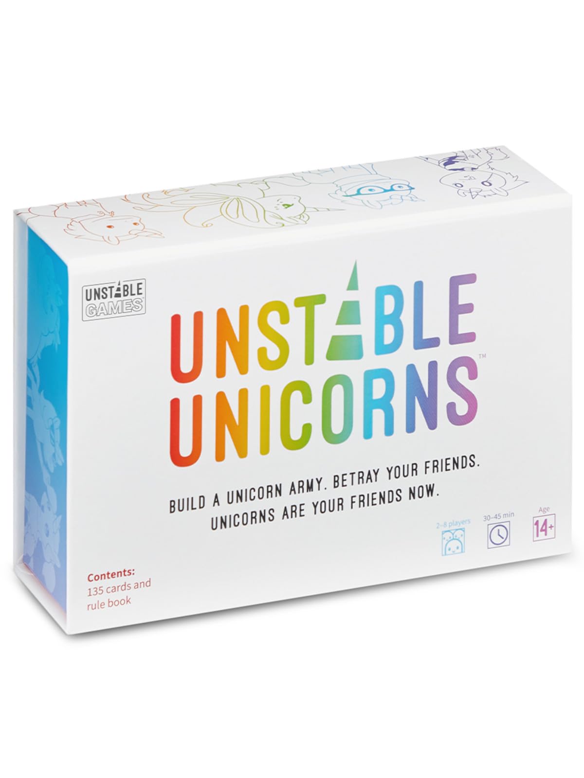 Unstable Games Unstable Unicorns Base Game - Award-Winning Card Game for 2-8 Players, Multi-color, Cardstock, Model TEE3678UUBSG1