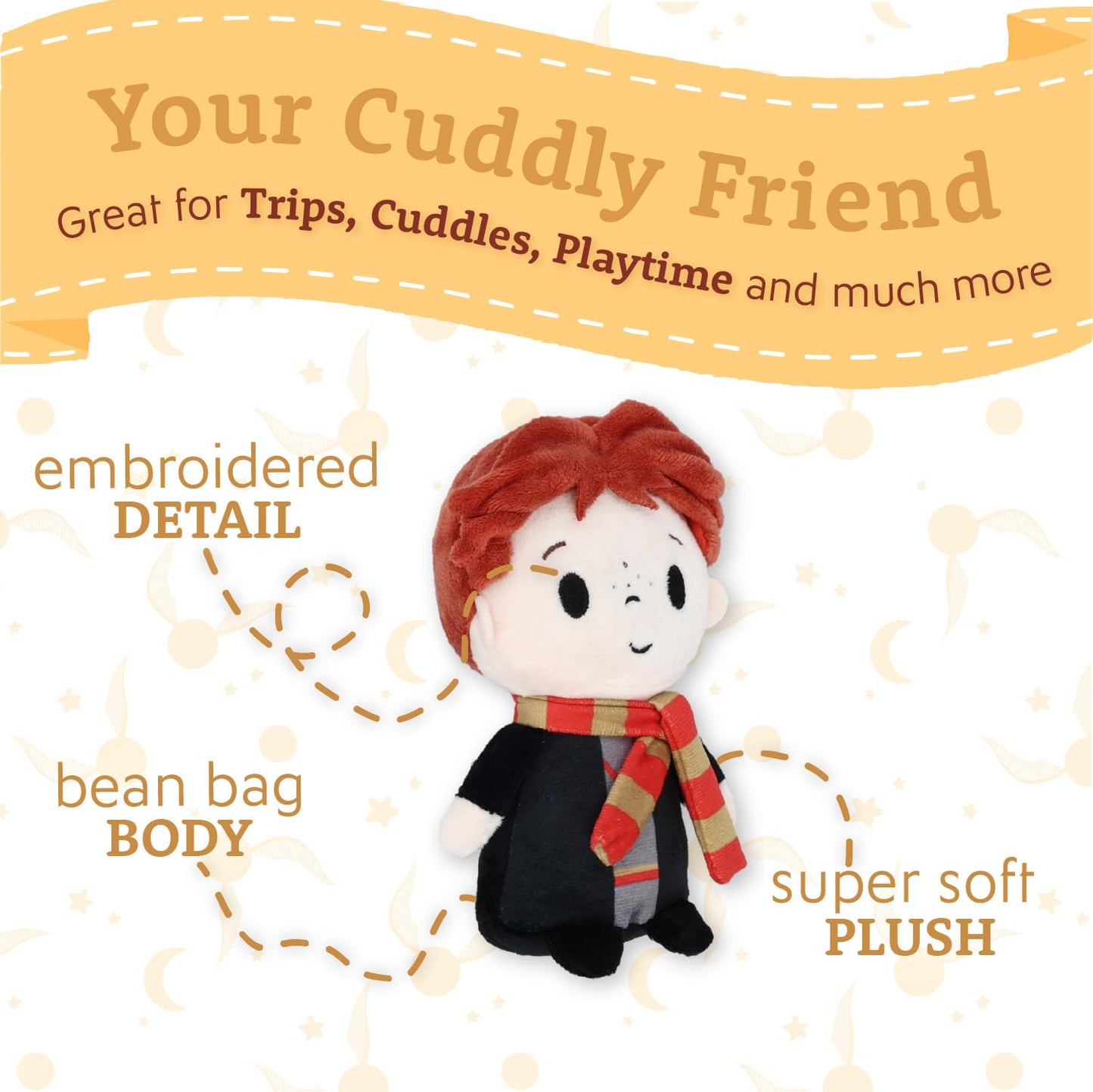 KIDS PREFERRED Ron Weasley Plush Toy, 6" Soft Stuffed Animal for Kids, Multi-color, Perfect Gift for Toddlers