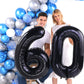 Black 60 Number Balloons Giant Jumbo Foil Mylar Helium Balloons Party Decoration Supplies Balloons Great For Women Men 60Th Birt