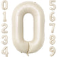 Paticool 40 Inch Beige Number Balloon 2, Large Cream Number Foil Mylar Balloons For Birthday Party Celebration Decorations Suppl