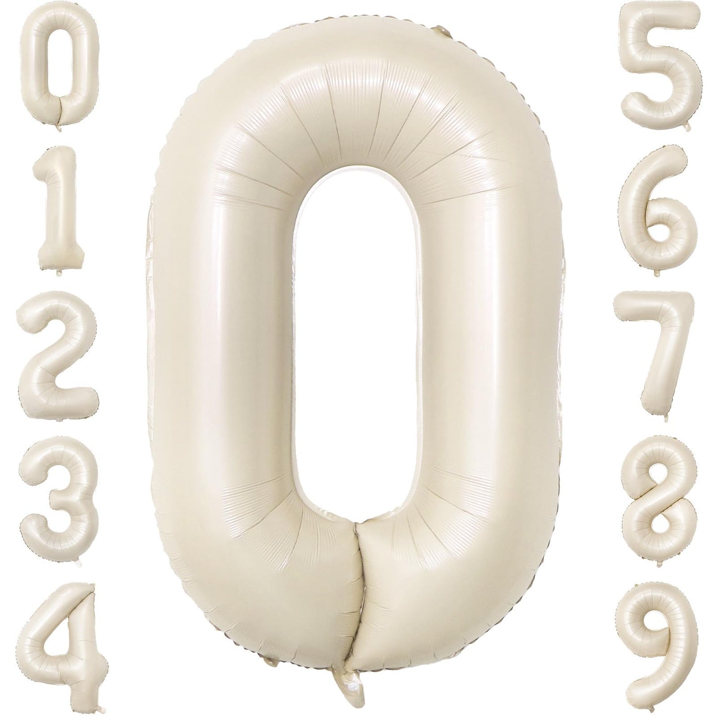 Paticool 40 Inch Beige Number Balloon 2, Large Cream Number Foil Mylar Balloons For Birthday Party Celebration Decorations Suppl