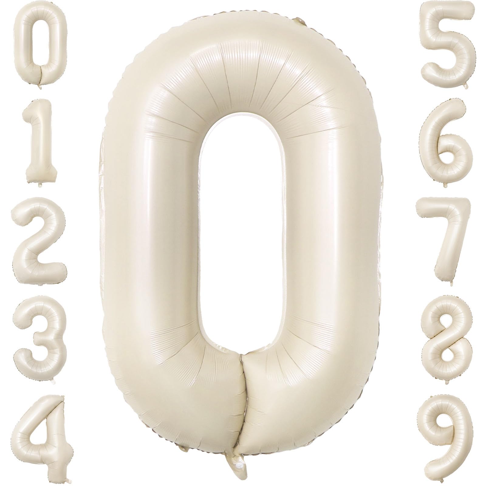 Paticool 40 Inch Beige Number Balloon 2, Large Cream Number Foil Mylar Balloons For Birthday Party Celebration Decorations Suppl