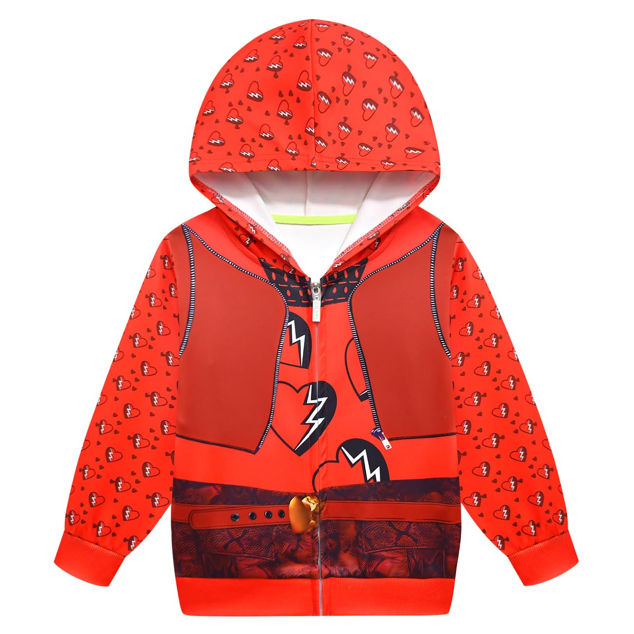 Kidhf Girls Rise Red Princess Zip Outwear Descendants 4 Hoodie Coat Cartoon Jacket (9-10 Years,Red)