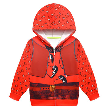 Kidhf Girls Rise Red Zip Outwear Descendants 4 Hoodie Coat Cartoon Jacket (11-12 Years,Red)