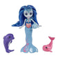 Enchantimals Family Set With Dorinda Dolphin Small Doll & 3 Animal Sibling Figures, Ocean Kingdom Toy Collection