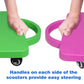Gse Games & Sports Expert Orange Sports Scooter Board With Handles, Floor Sitting Scooter Board With Non-Marring Plastic Casters
